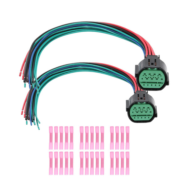 2 Pcs 14 Pin Headlight Connector Wiring Harness Pigtail Plug for 2018-2021 Kia Optima Forte Sorento Sportage Rio Hyundai Elantra Sonata Veloster Tucson Palisade Replaced OE# 114-10653 GL301-14021