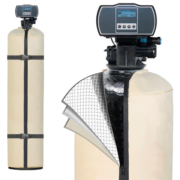 SUNICO Outdoor Water Softener Insulation Cover, 10''D x 54''H, Beige