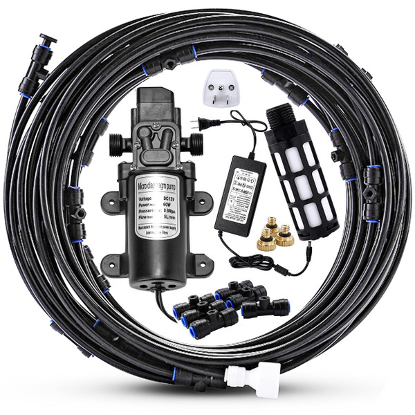 Outdoor Misting Cooling System with Pump Kit, 49.2FT(15M) Misting Line