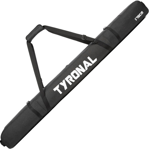 TYRONAL Ski Bag for Air Travel,Single Ski Carry Bag With Fully Padded Protection,Water-Resistant and Durable Fits Up From 175cm to 190cm Skis. (BLK, 175CM)
