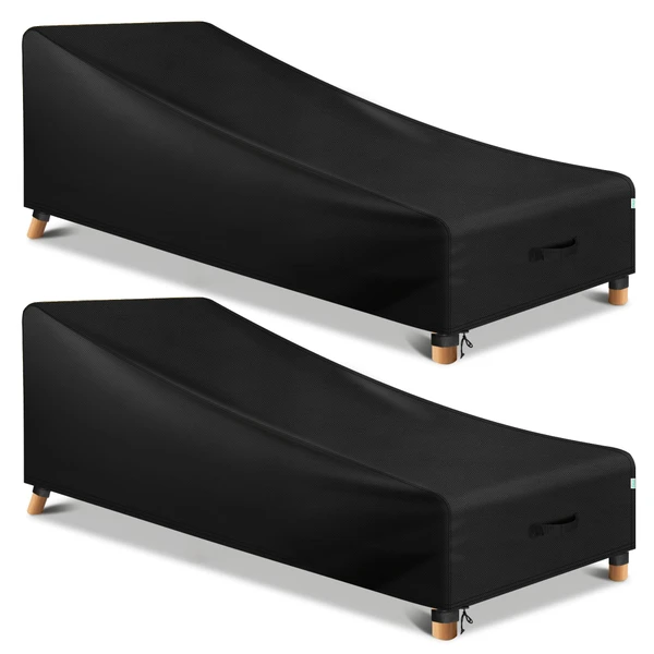 2 Pack Waterproof Patio Chaise Lounge Chair Covers Outdoor Furniture