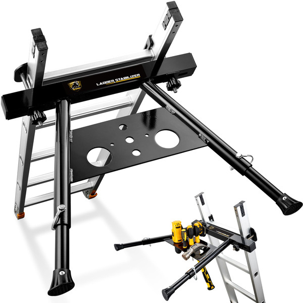 Ladder Stabilizer, Extension Ladder Stabilizer for Roof Wall Standoff Ladder Accessory Safety Stability Aviation Grade Aluminium, Adjustable Length 22-29.5In Ladder Stabilizer