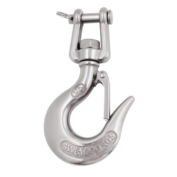 SHENGHUISS Clevis Slip Hook 304 Stainless Steel with Safety Latch, 2200 Lbs Swivel Lifting Hoisting Chain Hooks for Rigging Crane Towing Winch Wrecker ATV Trailer