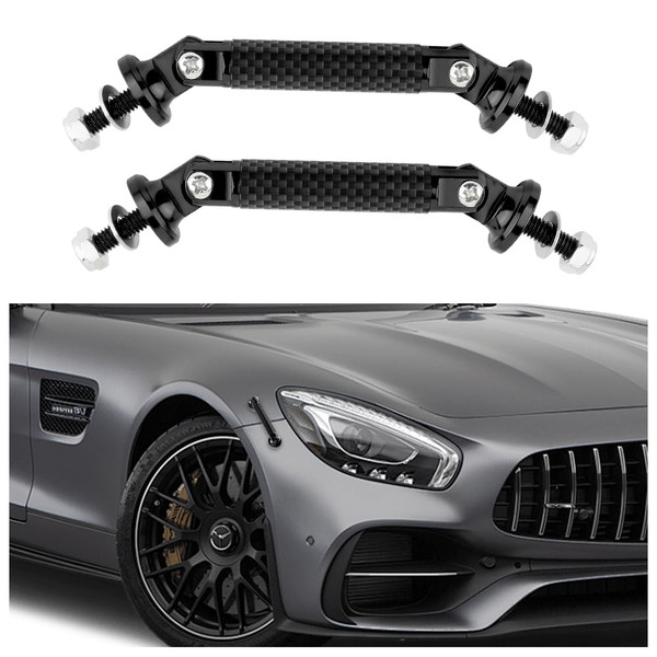 2PCS Bumper Quick Release Fasteners,Carbon Fiber Adjustable Quick Release Bumper Clips,Universal Bumper Holder Automotive Exterior Accessories for Bumpers,Head/Tail Lips (Carbon Fiber Black)