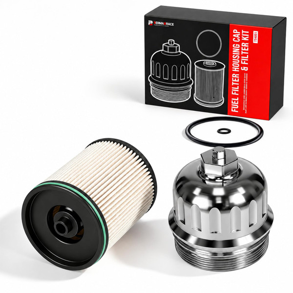 Billet Aluminum Fuel Filter Housing Cap Upgrade Kit Compatible with Chevy/GMC 2017-2024 6.6L L5P Duramax Diesel 2500HD 3500HD - Replaces OEM Cap #134001