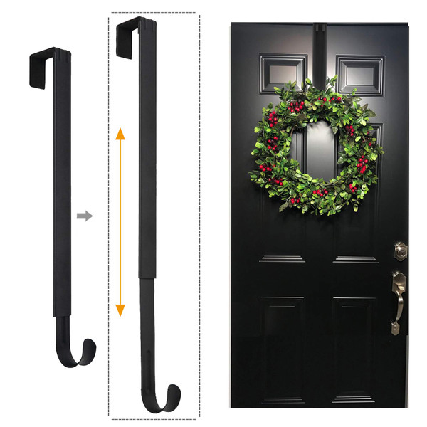 LBSUN Wreath Hanger, Adjustable Over the Door Wreath Hanger
