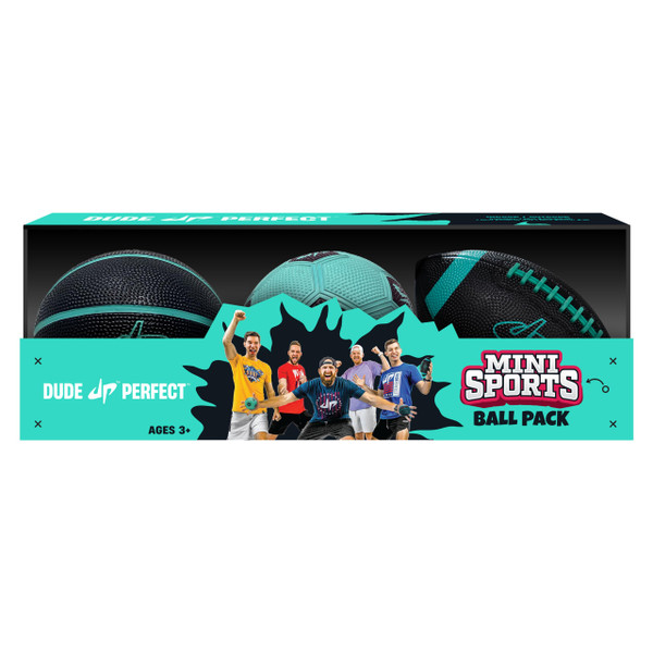 Dude Perfect Mini Sports Balls, Kids and Adults Multi-Pack Sports Ball Set, Indoor and Outdoor Play, Includes Football, Basketball and a Soccer Ball Dude Perfect Mini Sports Balls, Kids and Adults Multi-Pack Sports Ball Set, Indoor and Outdoor Play, Includes Football, Basketball and a Soccer Ball
