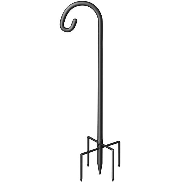 Surprizo Shepherd Hook for Outdoor, Heavy Duty Bird Feeder Pole with 5 Prong Base, Adjustable Height Bird Feeder Stand Ideal for Hanging Bird Feeders, Plant, and Garden Decorations
