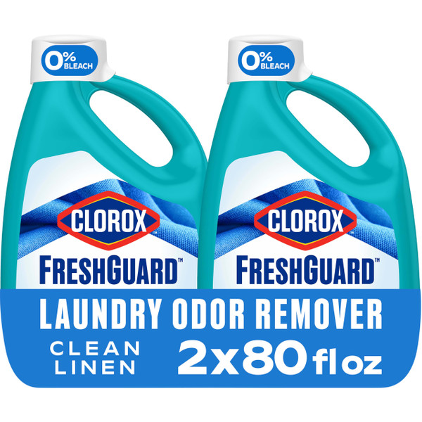 Clorox FreshGuard Laundry Odor Remover, Clean Linen, 80 fl. oz., 2 Pack