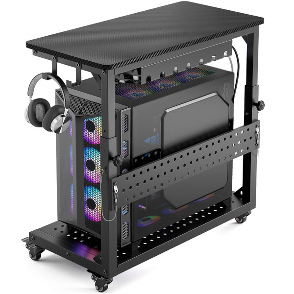 GreenForest Heavy Duty PC Stand, Gaming Computer Tower Cart with Wheels