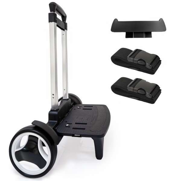 Rolling Backpack Cart, Folding Trolley with Quiet Wheels, Black
