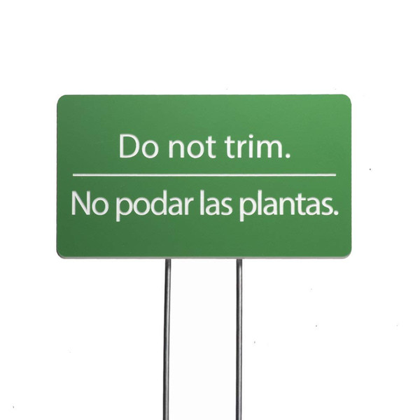 Do Not Trim Acrylic Yard Sign, Bilingual Plant Signs, Garden Markers, Set of 2 (Green) Do Not Trim Acrylic Yard Sign, Bilingual Plant Signs, Garden Markers, Set of 2 (Green)