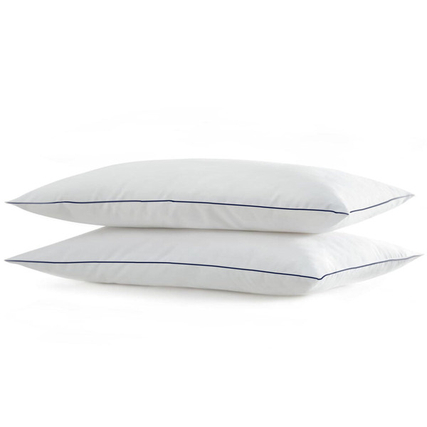 SILUI Flat Soft Thin Pillows Standard Size Set of 2 Pack Bed Pillow with Down Alternative Fill for Side Back Stomach Sleepers, 20x26 Inches, White