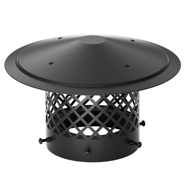 6 Inch Round Chimney Cap: Cone Top Fireplace Chimney Caps for Outside with Screen- All Weather & No Assembly Stove Pipe Roof Vent Cap Cover to Fit Existing Clay Flue Tile Sizes, Black