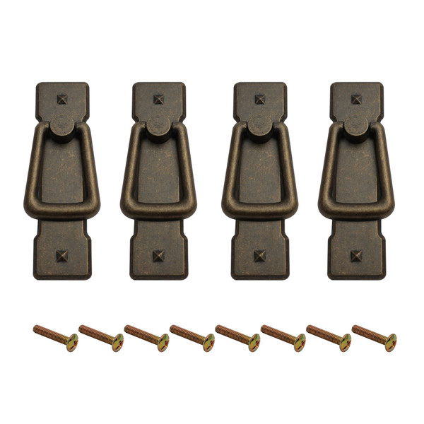 Vintage Drop Handles Harmac House® Antique Bronze Door Ring Pull Handles Kitchen Cabinet Cupboard Chest of Drawer Vintage Bronze Drop Ring Pull Handles (4)