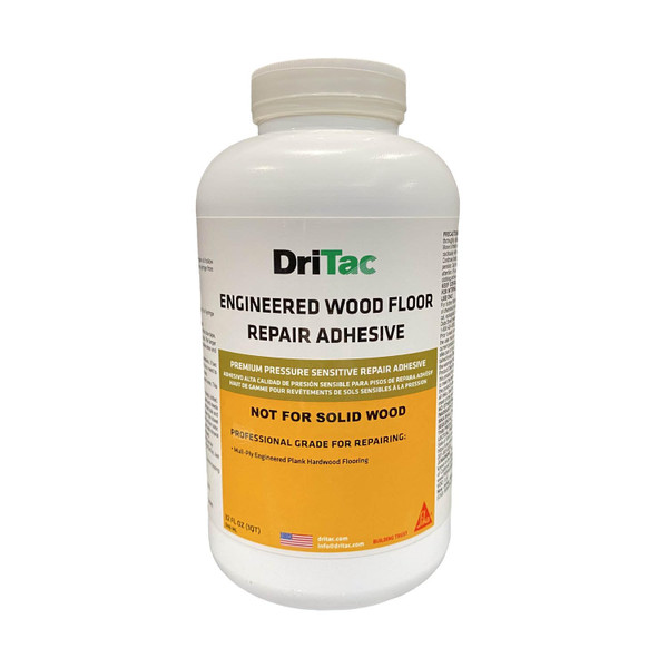 Sika DriTac - Professional Wood Floor Repair Adhesive - White - Repairs Gaps and Hollow Spots - for pros and DIYers - 1 Qt.