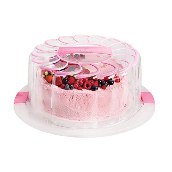 Snips Vintage Cake Holder/Carrier, 11-Inch, Pink