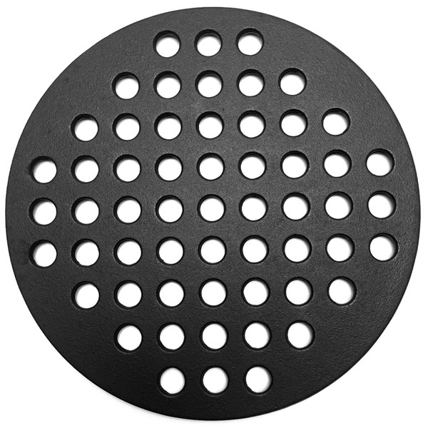 Tlhshuyu 11.75" Cast Iron Round Fire Grate, High Heat Charcoal Plate Fire Bottom Grate Replacement Parts for Fire Pit, Kamado Joe Big Joe I II III 24" Charcoal Grill