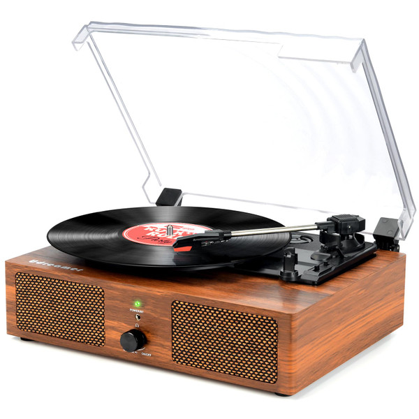 Vinyl Record Player Turntable with Upgraded Speakers Wireless Vintage Vinyl Player with USB Input, 3 Speed,AUX in,Headphone Jack and RCA Out Vinyl Record Player Turntable with Upgraded Speakers Wireless Vintage Vinyl Player with USB Input, 3 Speed,AUX in,Headphone Jack and RCA Out