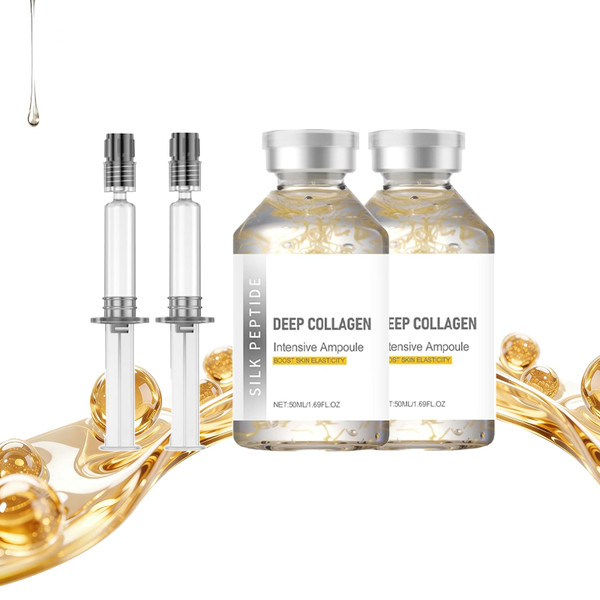 Navaro Peptide Collagen Firming Ampoule Set (2 Bottles) – Silk Hydrating Facial Serum with EGF & Multi Peptides, Anti-Aging Korean Skincare for Smooth, Glowing-Looking Skin