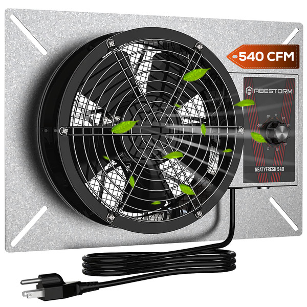 Abestorm 8.7 Inch Crawlspace Ventilation Fan with Humidistat 540 CFM