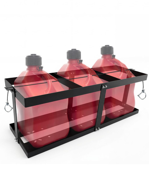 Fuel Jug Container Holder,Fits Three 5 Gallon Gas Can,Compatible With VP Racing Fuel Jug 5.5 Gallon,Gas Can Holder For Trailer(Holder Only)
