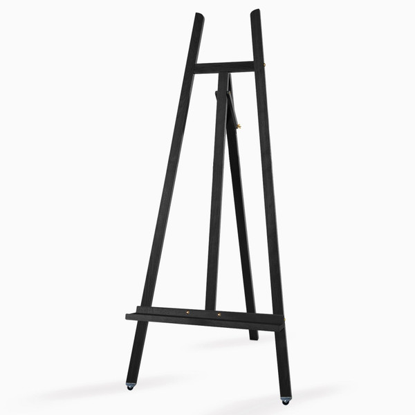 A-Frame Wooden Display Easel, Lyre Beechwood Studio Easel Stand, Black