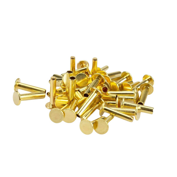 Cutlery Rivets 5/16" x 5/8" for Knife Making Handle Pins Brass Finish Adds a Touch of Sophistication to Any Knife Handle -12 sets