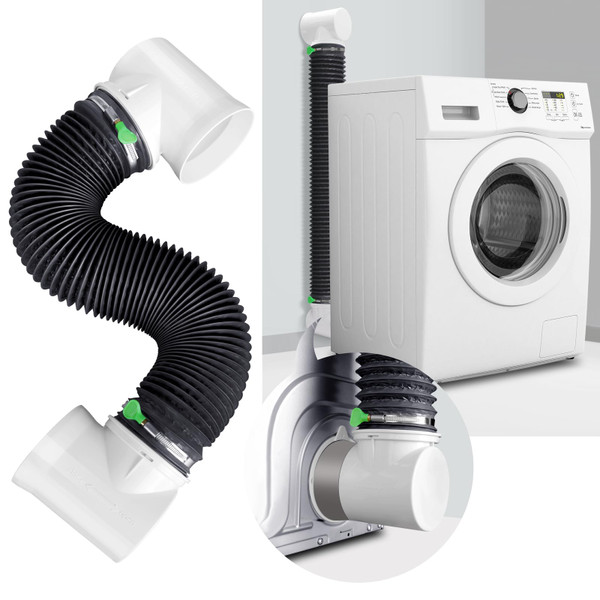 Haikun Dryer Vent Hose Kit for Tight Spaces, 90 Degree Elbow, Dual Elbow, Easy Installation, Airtight Sealing, 1 Pack