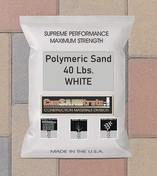 Consandtrate Polymeric Sand for Concrete Paver Joints up to 2" (White, 40 Lbs)