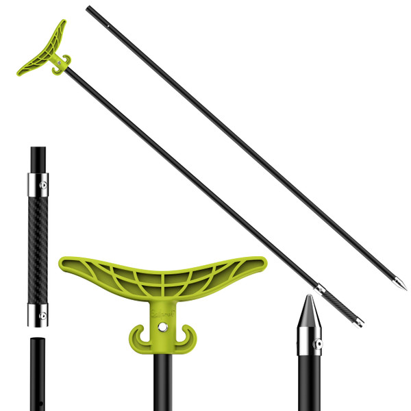 sailpref 8.63' Shallow Water Anchor Pole, Fiberglass Sand Anchor with T-Handle and 316 Stainless Tip, 2 Piece Corrosion-Resistant Shallow Water Anchor for Boats, Beaches, Sandbar(Gloves Included)