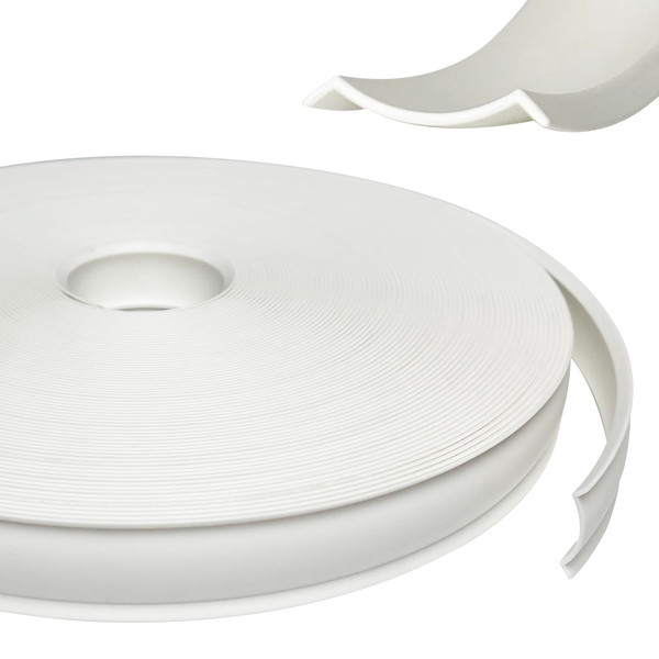 1" RV Trim Molding Insert,100FT Vinyl Corner Molding, Screw Cover Trim,Weather Stripping Roof Gutter Exterior for RV Camper Travel Trailer-White