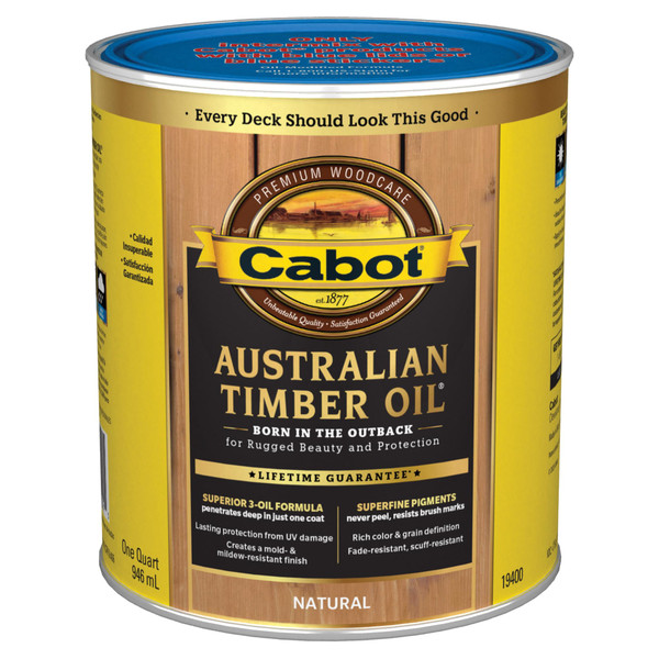 Cabot 140.0019400.005 Australian Timber Oil Water Reducible Stain, Natural
