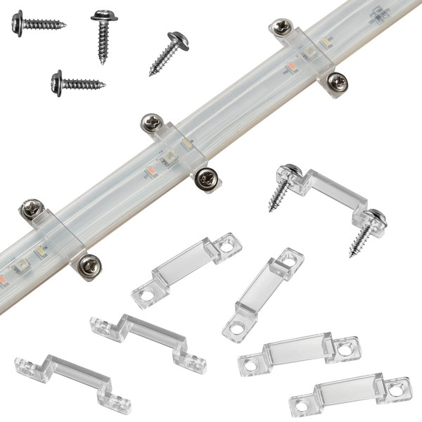 100 Pack LED Strip Light Mounting Bracket for 13-14mm IP67/IP68 Strip Light