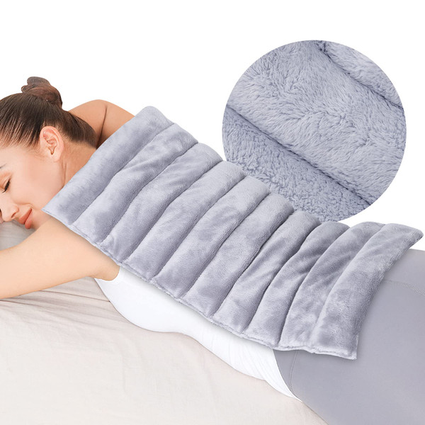 REVIX Extra Large Microwavable Heating Pad for Back, Moist Heat Wrap, Gray