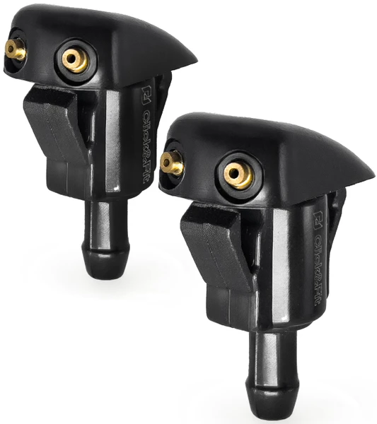 Click&Fit Front Windshield Washer Nozzles 2 Pack compatible with Toyota Corolla Camry Sienna Tacoma RAV Tundra Sequoia FJ Cruiser Highlander Lexus RX 1993-2014 - Adjustable Wiper Spray Jet 85381-AA010