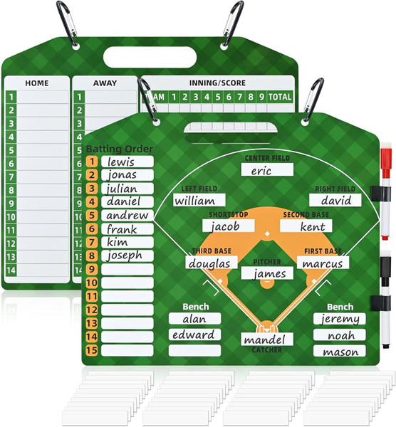 Magnetic Baseball Lineup Board, Double Sided Coaching Whiteboards, Dry Erase Coaching Lineup Boards, Baseball Lineup Board for Dugout