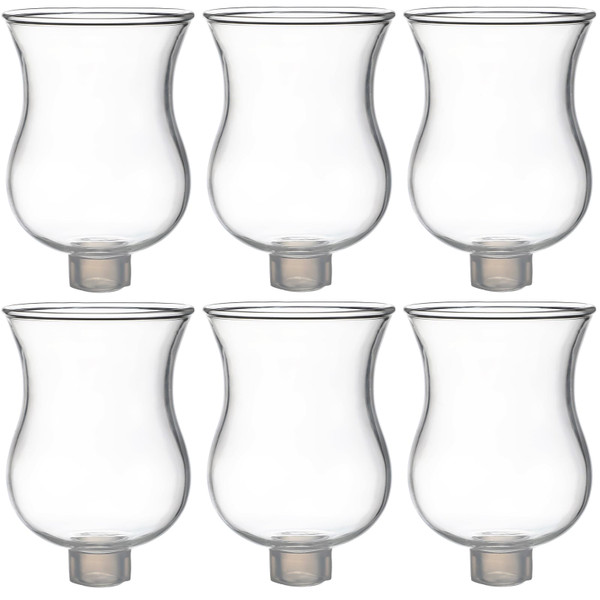 VIHOSE Bulk Set of 6 Clear Peg Votive Holders with Rubber Gasket 3.5" Glass Wholesale Candelabra Hurricane Glass Shades Votive Candleholder Cups for Modern Contemporary Home Decor