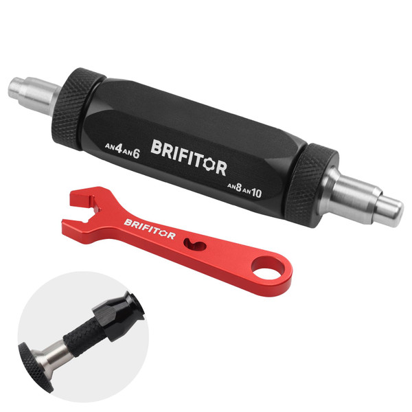 BRIFITOR 4AN 6AN 8AN 10AN PTFE Hose Assembly Tool, 4-in-1 PTFE Fuel Line Reaming & Separate Tool for Braided Fuel Hose With 6AN Fitting Wrench