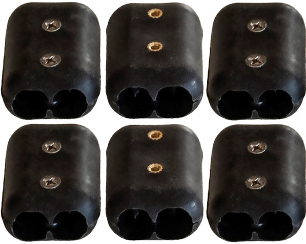 E-Z -TY 1/2 Inch (12/13 mm) Double OT Reusable Rope Clamps Black - SIX (6) PACK