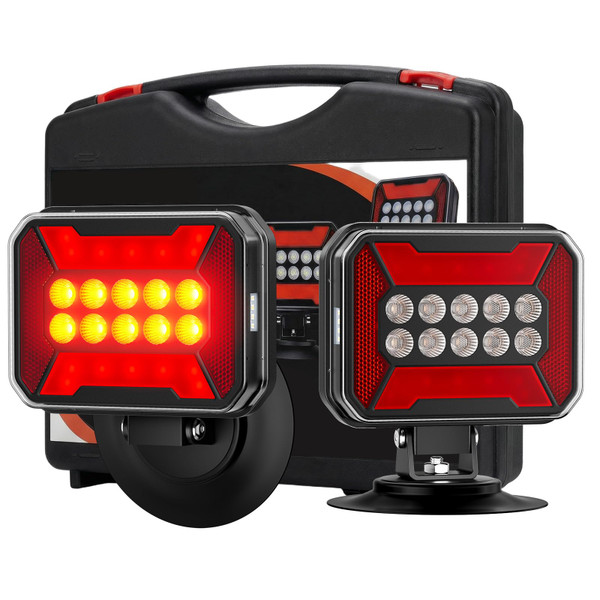 Ehaho Wireless Trailer Lights Magnetic Kit, Bluetooth LED Tow Lights with IP67 Waterproof, Fast Charge Tail Light with 12 Hours Runtime, Turn Signal Reverse Brake Light for RV Boat Truck Car Towing