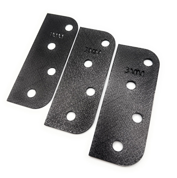Door Hinge Shims (Set of 3) Hinge Spacer for Interior and Exterior Door Alignment - for 3.5", 4" and 4.5" Standard Hinges (Combo 1EA 1mm, 2mm, 3mm, Black, 4-inch)