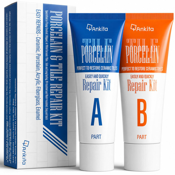 Porcelain Repair Kit White, High-Gloss Chipped Sink, Tub & Tile Repair Kit