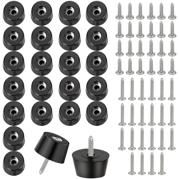 Celuisiva Rubber Feet for Cutting Boards, 24PCS Cutting Board Feet Non Slip with Stainless Steel Screws, Rubber Bumpers Feet for Furniture and Electronics