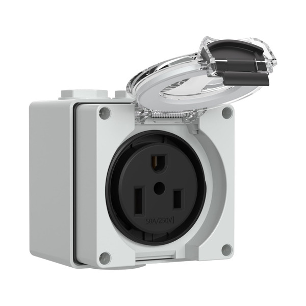 Muelnmey 50Amp Power Outlet Box,250Volt NEMA 6-50R Receptacle Outdoor dustproof and Weatherproof for Electric Vehicles, generators, Welding Machines, etc.ETL Listed