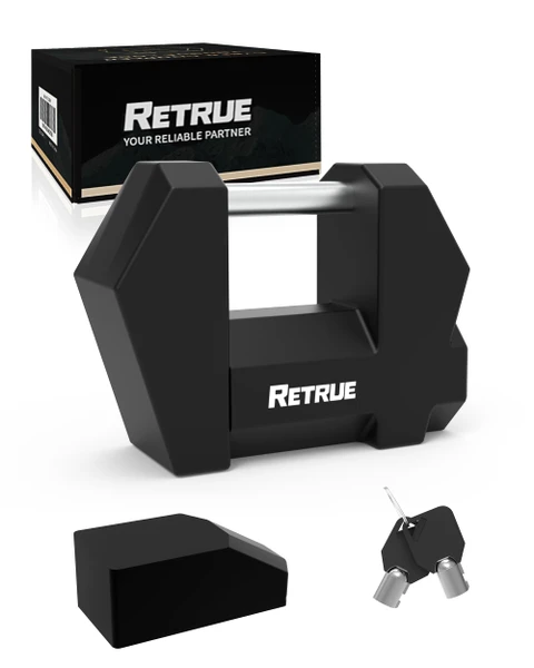 RETRUE Cyber Lock™ Trailer Coupler Tongue Lock, Heavy Duty Steel, Black