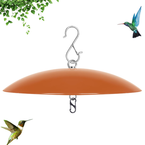 13" Hummingbird Feeder Shade Cover,Bird Feeder Dome Rain Cover,Smart Bird Feeders Umbrella,Squirrel Baffle for Shepherd's Hook Outdoors (Terracotta), 1 Pack