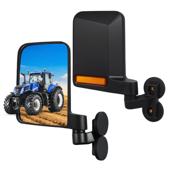 Tractor Mirror Magnetic, Strong Magnetic Mirrors for Forklifts, External Reflective Strips on Mirrors, No Installation Required, 1 Pair (Right and Left)