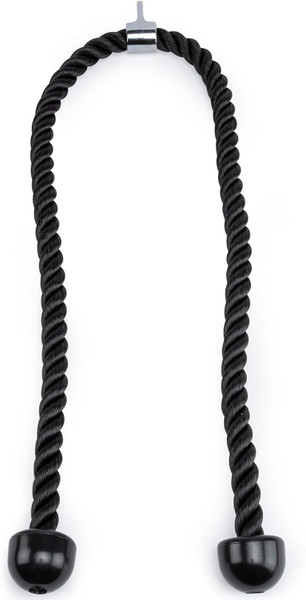 55 Inches Double Length Tricep Pull Down Rope - Heavy Duty Rope Attachment for Cable Machine, 360° Swivel Connector, Long Tricep Rope for Gym Home Commercial Workouts (4 Feet 7 Inch)