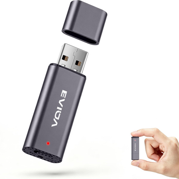EVIDA 64GB Digital Voice Recorder USB Recording Device with 750Hrs Storage, Portable Voice Activated Audio Recorder for Lectures Interviews, Noise Reduction, Rechargeable